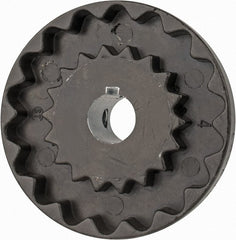 Lovejoy - 1/2" Max Bore Diam, 1/8" x 1/16" Keyway Width x Depth, Flexible Coupling Hub - 2.046" OD, 2.38" OAL, Cast Iron - Exact Tooling