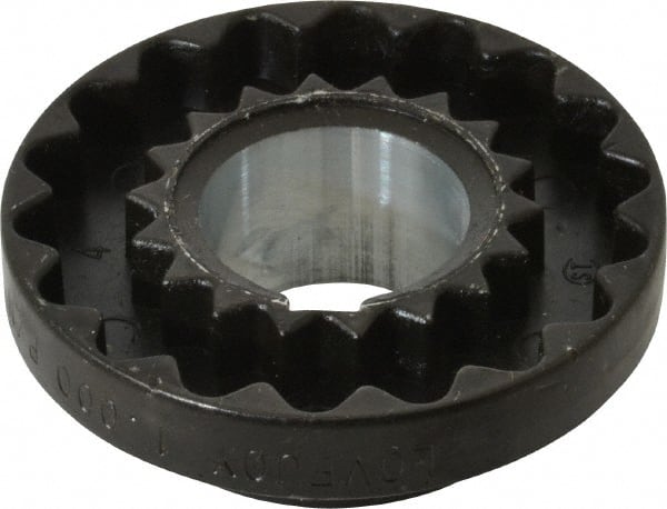 Lovejoy - 1" Max Bore Diam, 1/4" x 1/8" Keyway Width x Depth, Flexible Coupling Hub - 2.046" OD, 2.38" OAL, Cast Iron - Exact Tooling