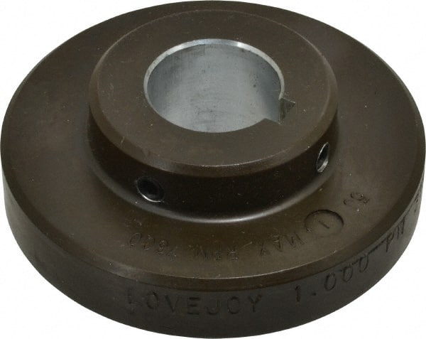 Lovejoy - 1" Max Bore Diam, 1/4" x 1/8" Keyway Width x Depth, Flexible Coupling Hub - 3-1/4" OD, 2.88" OAL, Cast Iron - Exact Tooling