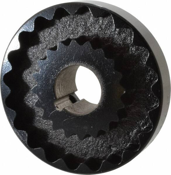 Lovejoy - 1-1/8" Max Bore Diam, 1/4" x 1/8" Keyway Width x Depth, Flexible Coupling Hub - 4" OD, 3-1/2" OAL, Cast Iron - Exact Tooling