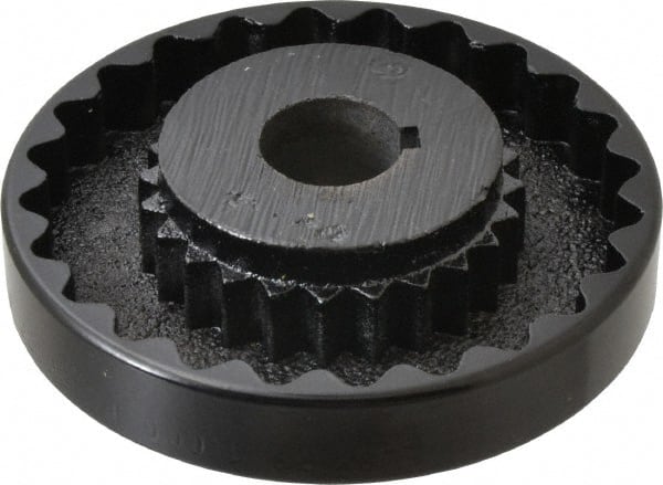 Lovejoy - 1" Max Bore Diam, 1/4" x 1/8" Keyway Width x Depth, Flexible Coupling Hub - 4-5/8" OD, 3.94" OAL, Cast Iron - Exact Tooling
