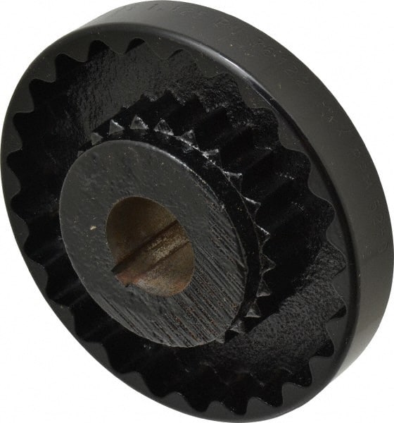 Lovejoy - 1-1/8" Max Bore Diam, 1/4" x 1/8" Keyway Width x Depth, Flexible Coupling Hub - 4-5/8" OD, 3.94" OAL, Cast Iron - Exact Tooling