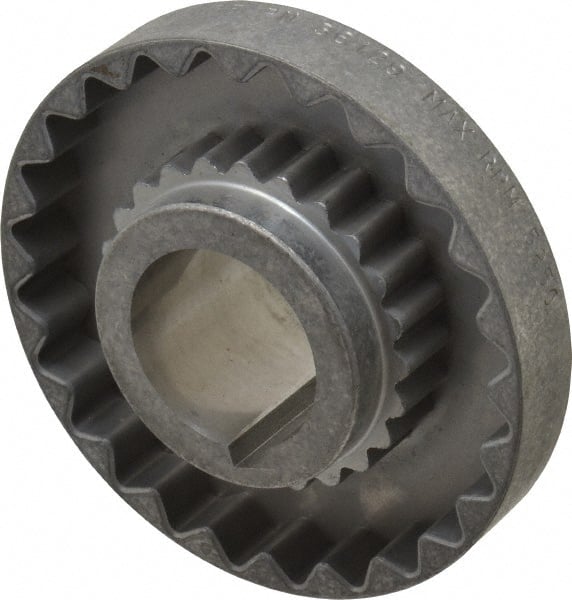 Lovejoy - 1-5/8" Max Bore Diam, 3/8" x 3/16" Keyway Width x Depth, Flexible Coupling Hub - 4-5/8" OD, 3.94" OAL, Cast Iron - Exact Tooling