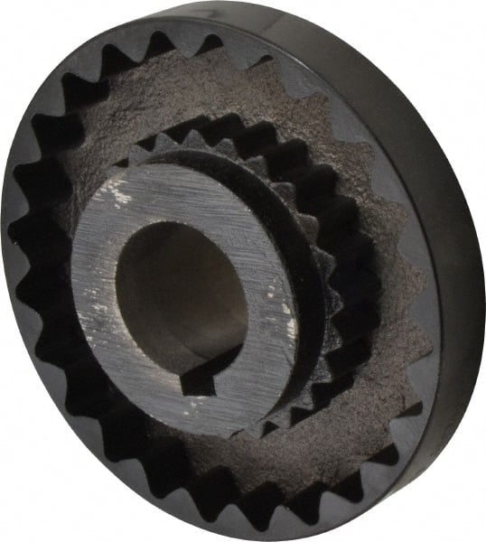 Lovejoy - 1-7/8" Max Bore Diam, 1/2" x 1/4" Keyway Width x Depth, Flexible Coupling Hub - 6.35" OD, 5.06" OAL, Cast Iron - Exact Tooling