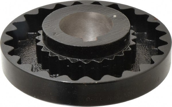 Lovejoy - 2" Max Bore Diam, 1/2" x 1/4" Keyway Width x Depth, Flexible Coupling Hub - 6.35" OD, 5.06" OAL, Cast Iron - Exact Tooling