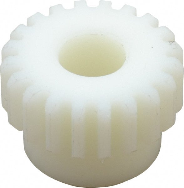 Poly Hi Solidur - 16 Pitch, 1-1/4" Pitch Diam, 20 Tooth Spur Gear - 1/2" Face Width, 1/2" Bore Diam, 1-1/16" Hub Diam, Nylon - Exact Tooling