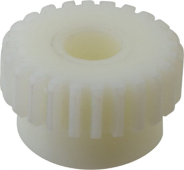 Poly Hi Solidur - 16 Pitch, 1-1/2" Pitch Diam, 24 Tooth Spur Gear - 1/2" Face Width, 1/2" Bore Diam, 1-5/16" Hub Diam, Nylon - Exact Tooling