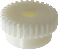 Poly Hi Solidur - 16 Pitch, 1-7/8" Pitch Diam, 30 Tooth Spur Gear - 1/2" Face Width, 1/2" Bore Diam, 1-5/8" Hub Diam, Nylon - Exact Tooling