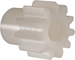 Poly Hi Solidur - 20 Pitch, 0.6" Pitch Diam, 11 Tooth Spur Gear - 3/8" Face Width, 1/4" Bore Diam, 15/32" Hub Diam, Nylon - Exact Tooling