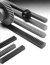 Poly Hi Solidur - 1" Face Width, 4 Feet Long, 1" Thick Nylon Gear Rack - 10 Pitch, 14-1/2° Pressure Angle - Exact Tooling