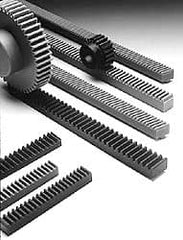 Poly Hi Solidur - 1-1/4" Face Width, 4 Feet Long, 1-1/4" Thick Nylon Gear Rack - 8 Pitch, 14-1/2° Pressure Angle - Exact Tooling