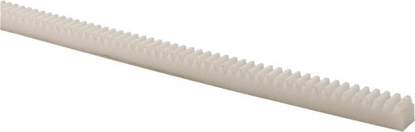 Poly Hi Solidur - 3/8" Face Width, 4 Feet Long, 3/8" Thick Nylon Gear Rack - 20 Pitch, 14-1/2° Pressure Angle - Exact Tooling