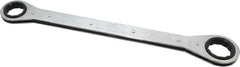 Lang - 1-1/16" x 1-1/4" 12 Point Ratcheting Box Wrench - Double End, 15" OAL, Steel, Nickel Chrome Finish - Exact Tooling