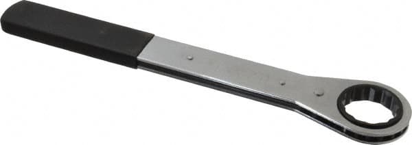 Lang - 1-5/8" 12 Point Ratcheting Box Wrench - Single End, 15-1/2" OAL, Steel, Nickel Chrome Finish - Exact Tooling