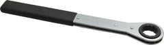 Lang - 24mm 12 Point Ratcheting Box Wrench - Single End, 12" OAL, Steel, Nickel Chrome Finish - Exact Tooling