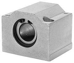 Pacific Bearing - 12mm ID, 39mm OAL x 35mm OAH Open Single Pillow Block - 16.5mm Base-to-Ctr Ht - Exact Tooling