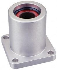 Pacific Bearing - 1" ID, 2.812" OAL x 2-3/4" OAH 4-Bolt Flange Mounted Bearing - 1,905 Lb Static Cap, 2-1/8" Btw Mnt Hole Ctrs, Aluminum - Exact Tooling