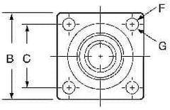 Pacific Bearing - 1" ID, 2-3/4" OAW x 2.812" OALFlange Mounted Bearing - 1,905 Lb Static Cap - Exact Tooling