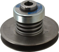 Lovejoy - 2.69" Min Pitch, 4.13" Long, 5.65" Max Diam, Spring Loaded Variable Speed Pulley - 6" Outside Diam, 7/8" Inside Diam, 1 Hp at 1750 RPM, 3/4 Hp at 1150 RPM - Exact Tooling