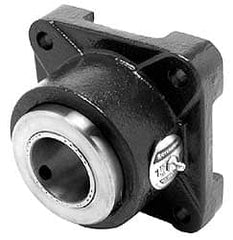 Browning - 6-1/4" OALType E 4-Bolt Flange Bearing - 4-7/8" Btw Mnt Hole Ctrs, Cast Iron - Exact Tooling