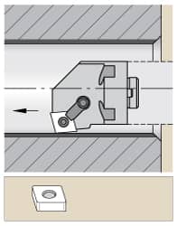 Kennametal - Left Hand Cut, 76.96mm Min Bore Diam, Size H40 Modular Boring Cutting Unit Head - Through Coolant, Compatible with CN.. - Exact Tooling