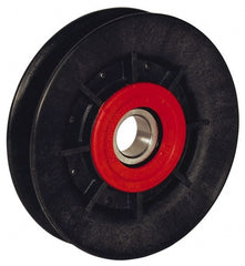 Fenner Drives - 17 Inside x 7-1/2" Outside Diam, 0.54" Wide Pulley Slot, Glass Reinforced Nylon Idler Pulley - 4L/A Belt Section, For Use with V-Belts - Exact Tooling