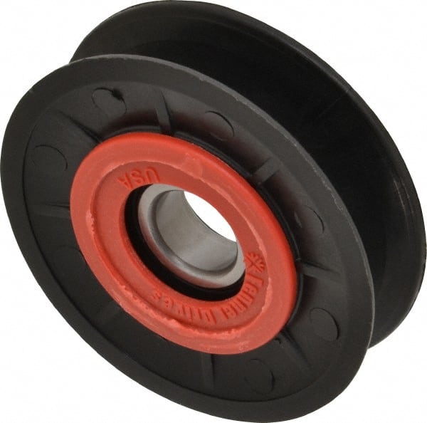 Fenner Drives - 17 Inside x 3.1" Outside Diam, 0.63" Wide Pulley Slot, Glass Reinforced Nylon Idler Pulley - 5L/B Belt Section, For Use with V-Belts - Exact Tooling