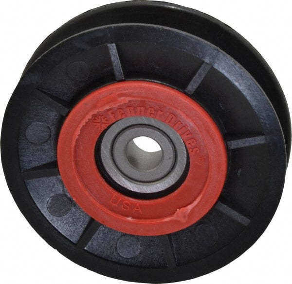 Fenner Drives - 3/8 Inside x 3" Outside Diam, 1/2" Wide Pulley Slot, Glass Reinforced Nylon Idler Pulley - 4L/A Belt Section, For Use with V-Belts - Exact Tooling