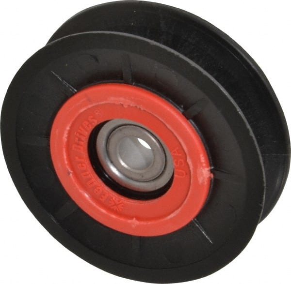 Fenner Drives - 3/8 Inside x 3.1" Outside Diam, 0.63" Wide Pulley Slot, Glass Reinforced Nylon Idler Pulley - 5L/B Belt Section, For Use with V-Belts - Exact Tooling