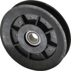 Fenner Drives - 1/2 Inside x 3.98" Outside Diam, 1/2" Wide Pulley Slot, Glass Reinforced Nylon Idler Pulley - 4L/A Belt Section, For Use with V-Belts - Exact Tooling