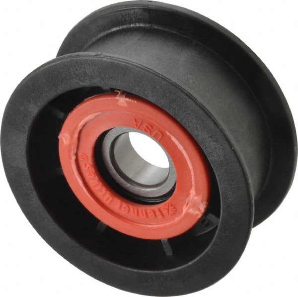 Fenner Drives - 17 Inside x 3" Outside Diam, 1.02" Wide Pulley Slot, Glass Reinforced Nylon Idler Pulley - For Use with Flat Belts, 7/8" Wide - Exact Tooling