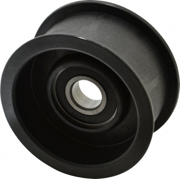 Fenner Drives - 17 Inside x 3.38" Outside Diam, 1.38" Wide Pulley Slot, Glass Reinforced Nylon Idler Pulley - For Use with Flat Belts, 1-1/8" Wide - Exact Tooling
