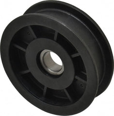 Fenner Drives - 17 Inside x 3-1/2" Outside Diam, 0.77" Wide Pulley Slot, Glass Reinforced Nylon Idler Pulley - For Use with Flat Belts, 5/8" Wide - Exact Tooling