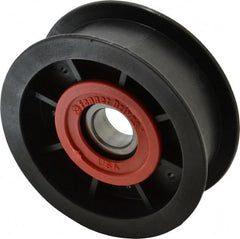 Fenner Drives - 17 Inside x 3-1/2" Outside Diam, 1" Wide Pulley Slot, Glass Reinforced Nylon Idler Pulley - For Use with Flat Belts, 13/16" Wide - Exact Tooling