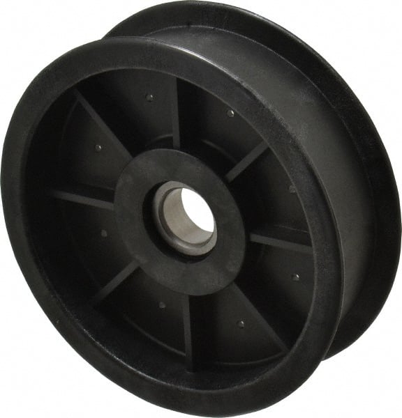 Fenner Drives - 17 Inside x 4-1/2" Outside Diam, 1.09" Wide Pulley Slot, Glass Reinforced Nylon Idler Pulley - For Use with Flat Belts, 29/32" Wide - Exact Tooling