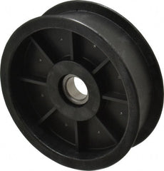 Fenner Drives - 17 Inside x 4-1/2" Outside Diam, 1.09" Wide Pulley Slot, Glass Reinforced Nylon Idler Pulley - For Use with Flat Belts, 29/32" Wide - Exact Tooling