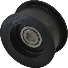 Fenner Drives - 3/8 Inside x 2.35" Outside Diam, 0.98" Wide Pulley Slot, Glass Reinforced Nylon Idler Pulley - For Use with Flat Belts, 7/8" Wide - Exact Tooling