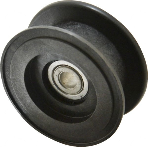 Fenner Drives - 3/8 Inside x 2.76" Outside Diam, 0.82" Wide Pulley Slot, Glass Reinforced Nylon Idler Pulley - For Use with Flat Belts, 5/8" Wide - Exact Tooling