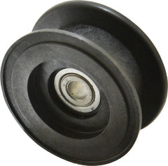 Fenner Drives - 3/8 Inside x 2.76" Outside Diam, 0.82" Wide Pulley Slot, Glass Reinforced Nylon Idler Pulley - For Use with Flat Belts, 5/8" Wide - Exact Tooling