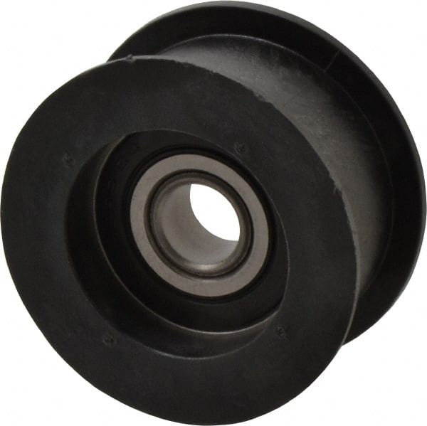 Fenner Drives - 1/2 Inside x 2.35" Outside Diam, 0.98" Wide Pulley Slot, Glass Reinforced Nylon Idler Pulley - For Use with Flat Belts, 7/8" Wide - Exact Tooling
