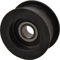 Fenner Drives - 1/2 Inside x 2.35" Outside Diam, 0.98" Wide Pulley Slot, Glass Reinforced Nylon Idler Pulley - For Use with Flat Belts, 7/8" Wide - Exact Tooling