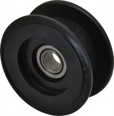Fenner Drives - 1/2 Inside x 2.76" Outside Diam, 0.82" Wide Pulley Slot, Glass Reinforced Nylon Idler Pulley - For Use with Flat Belts, 5/8" Wide - Exact Tooling