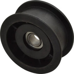 Fenner Drives - 1/2 Inside x 3" Outside Diam, 1.02" Wide Pulley Slot, Glass Reinforced Nylon Idler Pulley - For Use with Flat Belts, 7/8" Wide - Exact Tooling