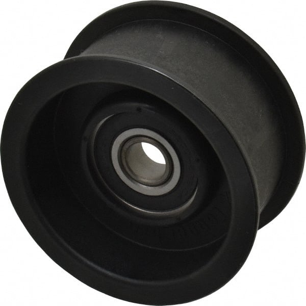 Fenner Drives - 1/2 Inside x 3.38" Outside Diam, 1.38" Wide Pulley Slot, Glass Reinforced Nylon Idler Pulley - For Use with Flat Belts, 1-1/8" Wide - Exact Tooling