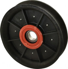 Fenner Drives - 17 Inside x 4.82" Outside Diam, 0.73" Wide Pulley Slot, Glass Reinforced Nylon Idler Pulley - 11/16" Belt Size Diam, For Use with Round Belts - Exact Tooling