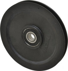 Fenner Drives - 1/2 Inside x 5-1/2" Outside Diam, 0.38" Wide Pulley Slot, Glass Reinforced Nylon Idler Pulley - 3/8" Belt Size Diam, For Use with Round Belts - Exact Tooling