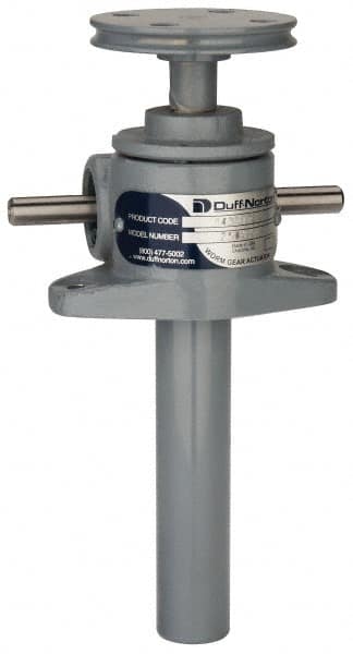Duff-Norton - 1 Ton Capacity, 6" Lift Height, Upright Mechanical Screw Actuator - Top Plate - Exact Tooling