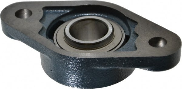 Value Collection - 130mm OAL2-Bolt Flange Bearing - 3100 Lb Dyn Cap, Cast Iron - Exact Tooling