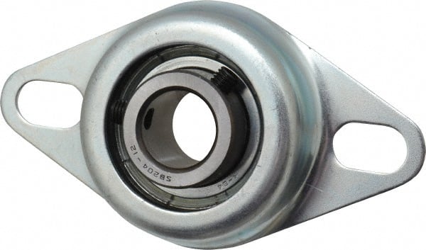 Value Collection - 3/4" ID, 1.2205" OAL x 4-1/2" OAH 2-Bolt Flange - 1,650 Lb Static Cap, 2,830 Lb Dyn Cap, 3-3/8" Btw Mnt Hole Ctrs, Stamped Steel Rubber Mount - Exact Tooling