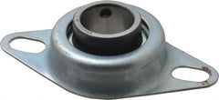 Value Collection - 1" ID, 1.2205" OAL x 4-1/2" OAH 2-Bolt Flange - 1,740 Lb Static Cap, 3,100 Lb Dyn Cap, 3-3/8" Btw Mnt Hole Ctrs, Stamped Steel Rubber Mount - Exact Tooling
